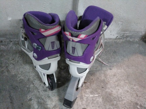 Patines linea 35/38 Grises y morados. Marca Oxelo (Decathlon) |