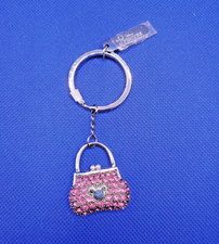 Disney Princess Keychain Pink Rhinestone Purse Keychain Bag Charm