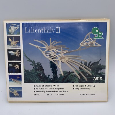 New IQ Assembling Products Series Wooden 3D Puzzle Lilienthalv II Build-A-Plane