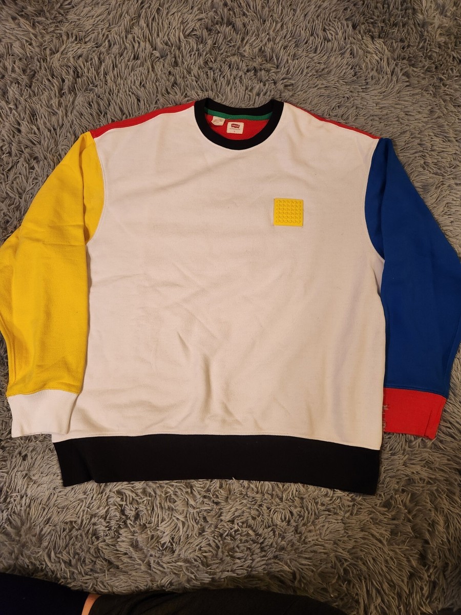 Levi's Lego Collab NWOT Brick Built Color Block Relaxed Crewneck Sweatshirt  Sz:L