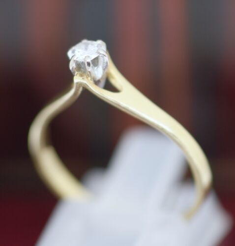 Estate Art Jewelry Solid 18K Gold Ring Natural Diamond Antique Jewellery P1/2 - Picture 4 of 5