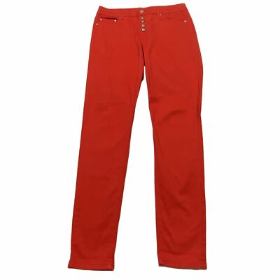 Rue 21 Jeggings slim fit tapered leg Women's size 9/10 button fly  red jeans