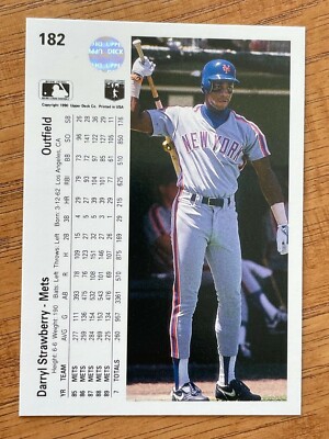 1990 UPPER DECK BASEBALL DARRYL STRAWBERRY CARD No.182 New York