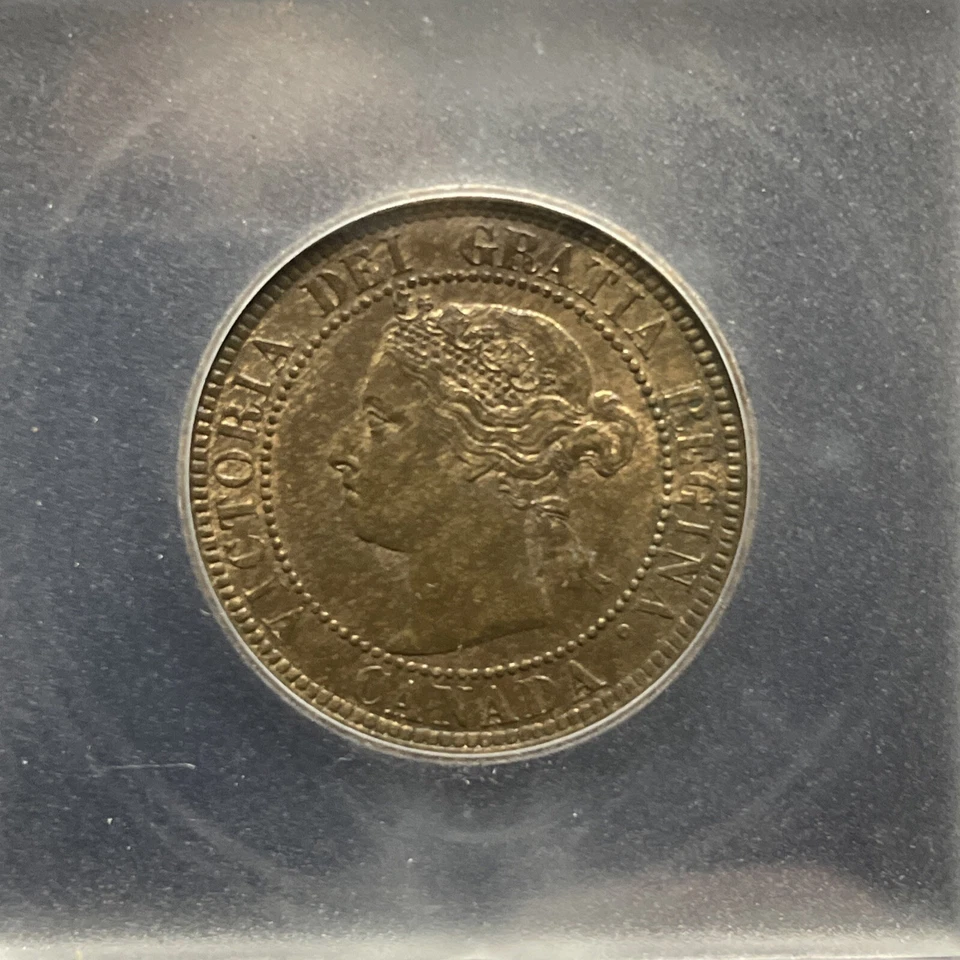 1888 CANADA 🇨🇦 Large Cent Queen Victoria ICG MS 63 RB RED BROWN - Image 4 of 4