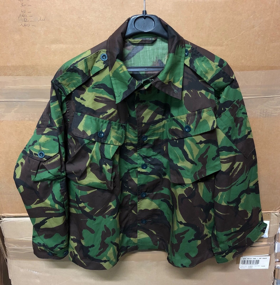 GENUINE 80s BRITISH ARMY JUNGLE JACKET COMBAT TROPICAL DPM NEW