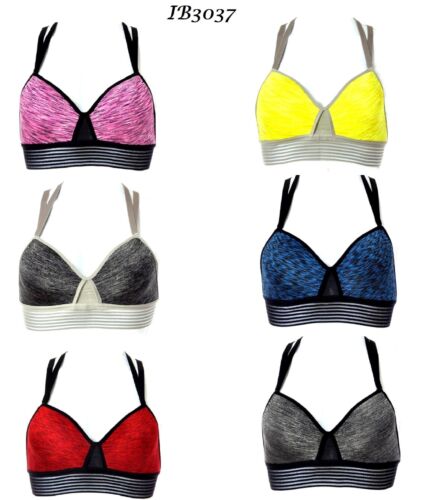 3-6 SPORTS Bras Yoga RACER BACK Molded SOFT Cup ACTIVE WEAR NO PADDING 32B-40C - Picture 1 of 11