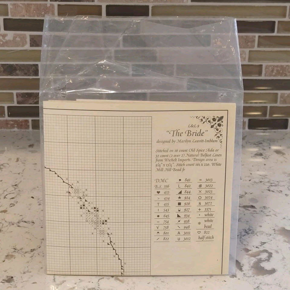 Lavender & Lace "The Bride" Cross Stitch Pattern L&L9 Open Package Unused  - Image 3 of 4