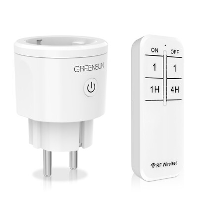 GreenSun Funksteckdosen Innen Smart Steckdose mit Countdown Timer Fernbedienung