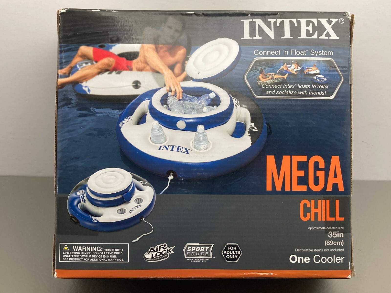 Intex Mega Chill Inflatable Floating Cooler 35” New