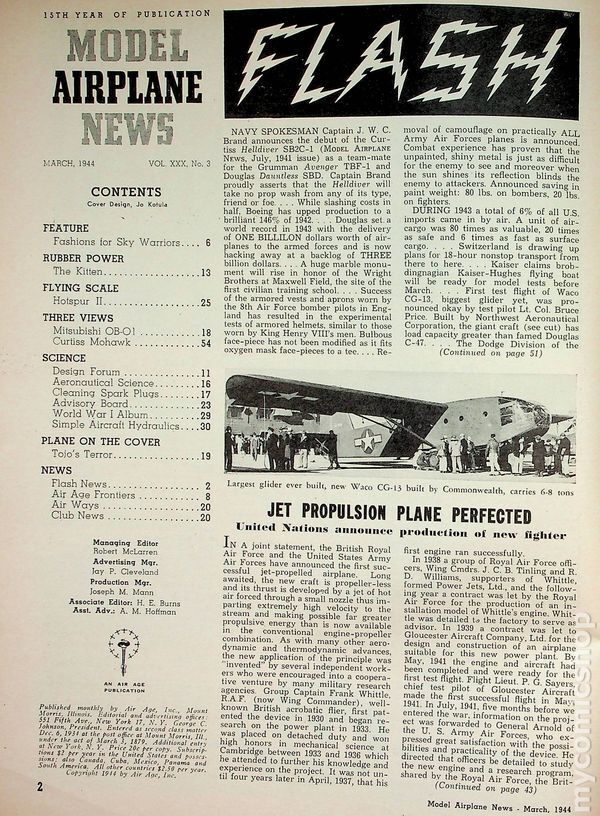 Model Airplane News Magazine Vol. 30 3 VG 1944 Low Grade eBay
