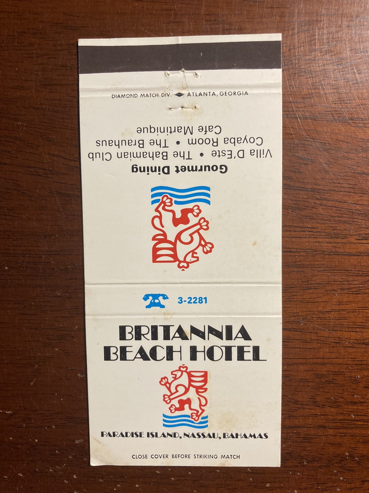 Britannia Beach Hotel Paradise Island Nassau Bahamas Vtg Matchcover eBay