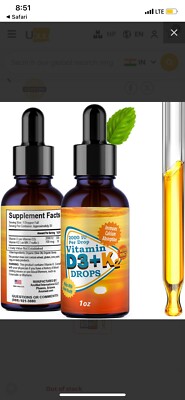 All-Natural Vitamin D3 with K2 2000 IU Per Liquid Drop with MK7 MCT Oil