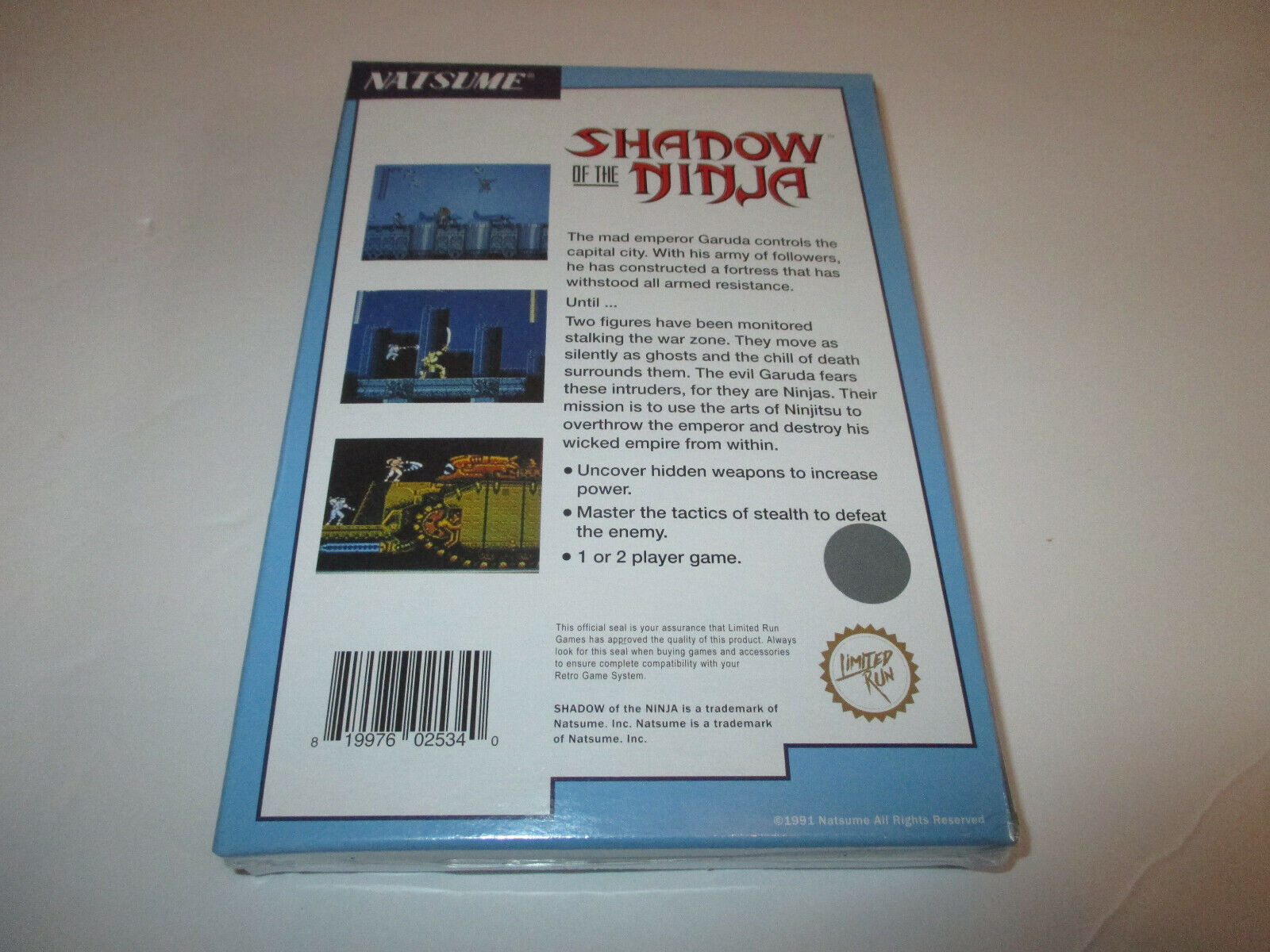 Shadow of the Ninja Nintendo NES Limited Run Re-Release Brand New