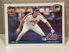 1991 Topps Operation Desert Shield 302 Tim Teufel New York Mets Nrmt J