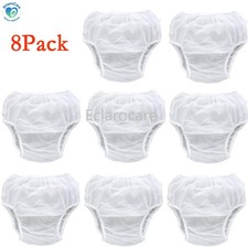 8Pack TPU Diaper Cover Unisex Incontinence Pants Waterproof Frosted Reusable