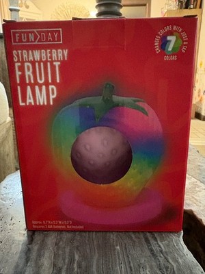 New Fun Day Strawberry Fruit Lamp 6.7''h x 5.3'' w x 5.3'' d - 7 Changing Colors