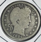 1894-S Barber Quarter - Free Shipping - (29-4)