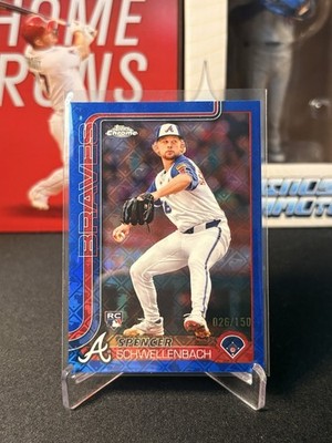 2025 Topps Chrome L/E #203 Spencer Schwellenbach Blue Logofractor /150