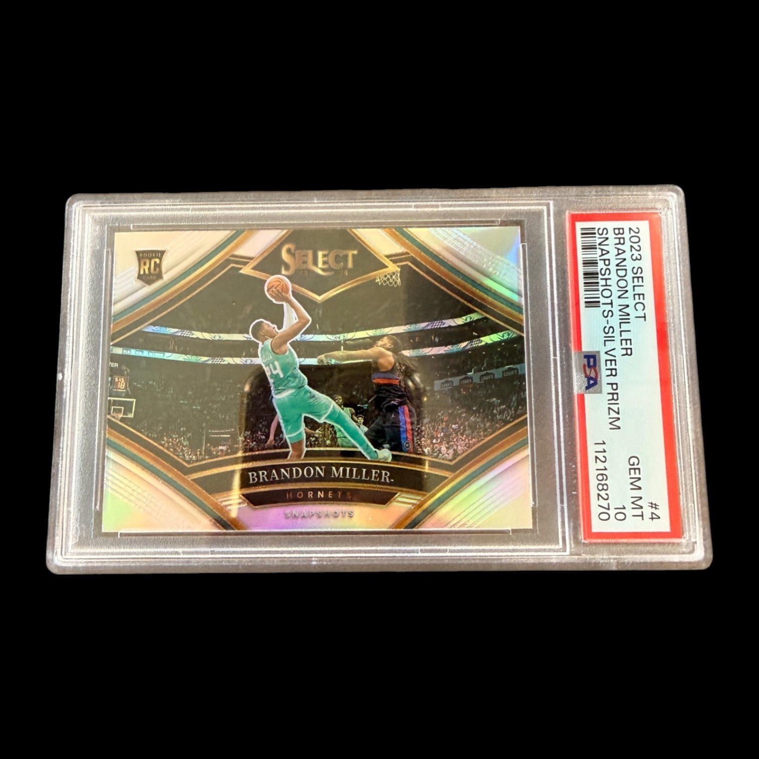 2023-24 Panini Select Brandon Miller #4 Snapshots Silver Prizm RC GEM MT PSA 10