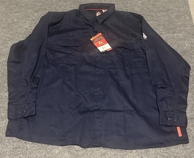 Bulwark iQ Series Comfort Woven Lightweight FR Shirt Men's 4XL Navy CAT2 New NWT