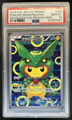 2016 Pokemon XY Promos JP XY-P Poncho-wearing Pikachu Rayquaza #230/XY-P PSA 10
