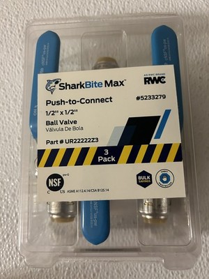 SharkBite/Shark Bite Max 1/2 inch Push-to-Connect Brass Ball Valves ~ 5233279