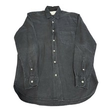 Our Legacy Black Textured Cotton Linen Shirt M