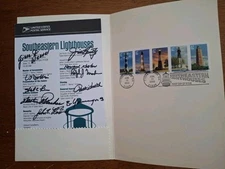 AMAZING SIGNED SC # 3787-3791 Southeastern Lighthouses,  Ceremony Program FDC