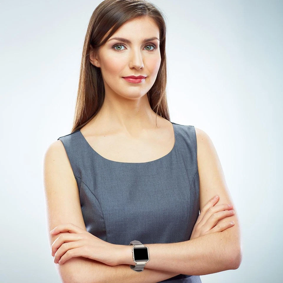 Stoffuhr-Ersatzarmband mit Rahmen, kompatibel mit Fitbit Blaze - Bild 3 von 4