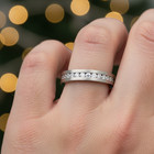 4mm Titanium Eternity Ring – Channel Set white CZ Modern Unisex Wedding Band — photo 5