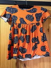 Ruffle Girl Halloween Dress Size 6 Orange Pumpkin Hocus Pocus Trick or Treat
