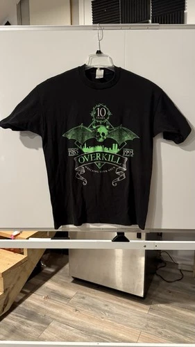 Overkill 10 Year Anniversary XL Thrash Metal Ba 1990s vintage concert t-shirt, vintage, size XL, single stitch, B+ condition