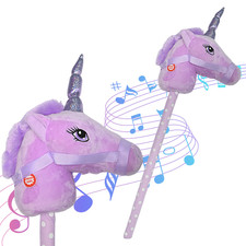 NEW Kids Hobby Horse Unicorn Children's Soft Toy with Galloping Neighing Sounds