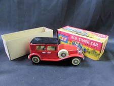 NOS Vintage Japan Tin Touring Toy Car N-1929 Red and Black w/ Box RARE