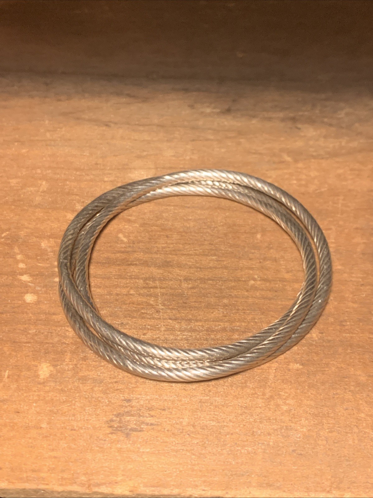 Vtg Sterling Silver Three Interlocking Twist Desi… - image 3