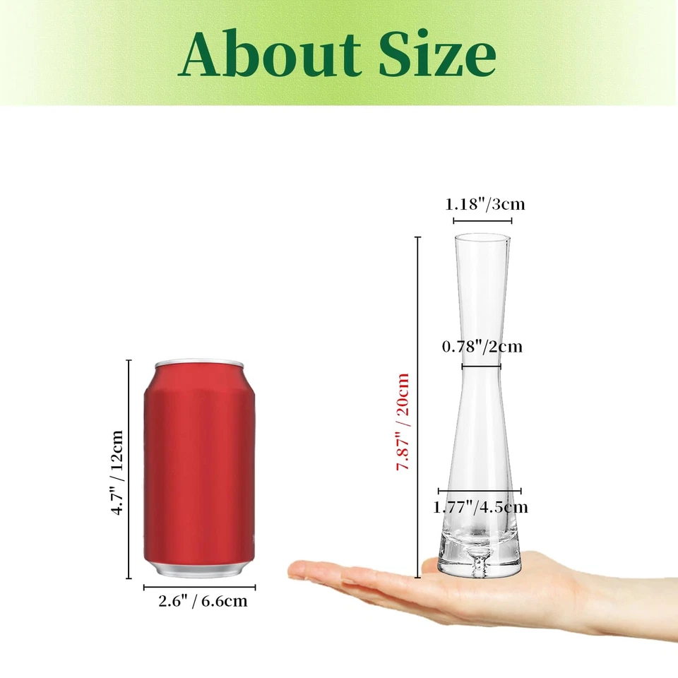 Blumenvase Modern 3er Glasvasen 20cm Vase Schmal Vasen Glas Blumen Vase für T... - Bild 4 von 4