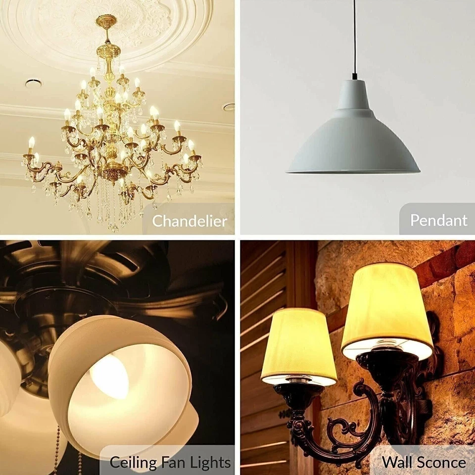 [6 Pack] LED Candelabra B11 C37 Bulb 7W 60W Replacement E12 Base 120V 2700K Warm - Image 3 of 4