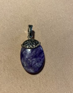 Charoite And Sterling Silver Pendant , 925 China
