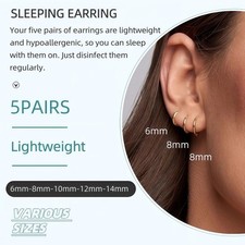 5 Pairs Small Gold Huggie Hoop Earrings Set for Women 14K Gold Plated Cartilage