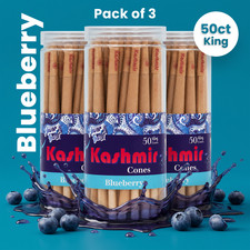 Kashmir Pre Rolled Cones King Size Blueberry Flavored Rolling Paper Cones 150 CT