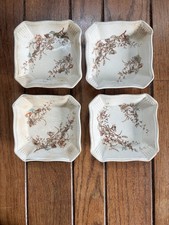 Ridgeways Brown Transferware Buckingham 4 Butter Pats Made In England 1425 Rare