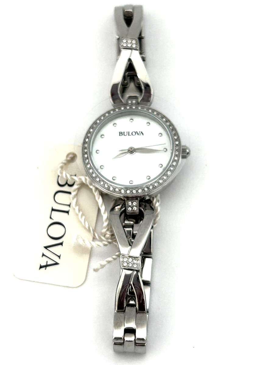 Bulova Silver Crystal-Trim Women\'s Bracelet Watch with Mother-of-Pearl Dial Bulova Women main image 4