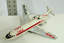 TWA BOEING 727 JET AIRCRAFT TIN FRICTION TIN TOY JAPAN WORKS