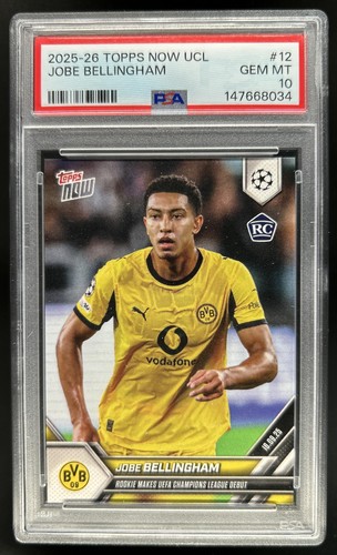 2025-26 Topps Now Jobe Bellingham Rookie RC #12 Dortmund PSA 10 GEM MINT (34)