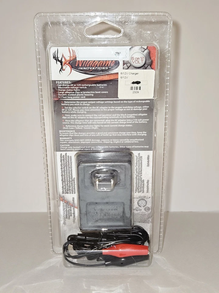 Nuevo Cargador de Batería Wildgame Innovations eDRENALINE 6V o 12V Funcionamiento Sellado Foto 2 de 3
