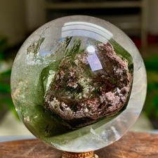 157G Natural Green Ghost Crystal Quartz Ball Crystal Sphere Mineral Specimen