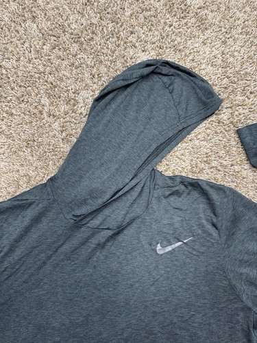 Nike Dri Fit Hoodie Mens XL Black/Gray Long Sleeve Lightweight Shirt Run/Gym - Bild 8 von 17