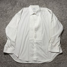 True Vintage 70s After Six White Formal Tuxedo Ruffle Shirt 3XL6 Button Up