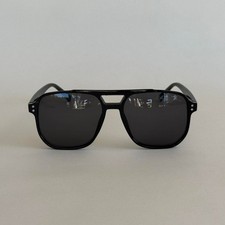 Y2K Black Square Sunglasses Dark Tinted Lens Unisex Retro Style UVA UVB