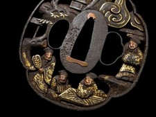 昭和レトロ　日本の伝統的な鍔◼️11個　額入り古美術骨董週末限定最終価格　刀 黑色熨斗古董日本刀镡| eBay